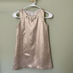 Gymboree size 7 holiday shift dress in gold. Only worn for 1 hour for photos